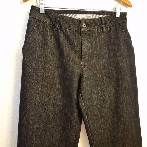 Chico's Platinum Black Jeans: Stretchy Comfy: Wide Leg Nautical Coastal: 1.5 - Picture 1 of 4